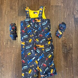 The Children's Place Blue and Yellow Construction Snowsuit